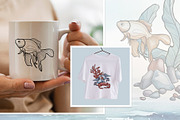 Sea Life. Line art and color, an Animal Illustration by DamriNa art (Thumbnail 9 of 10)
