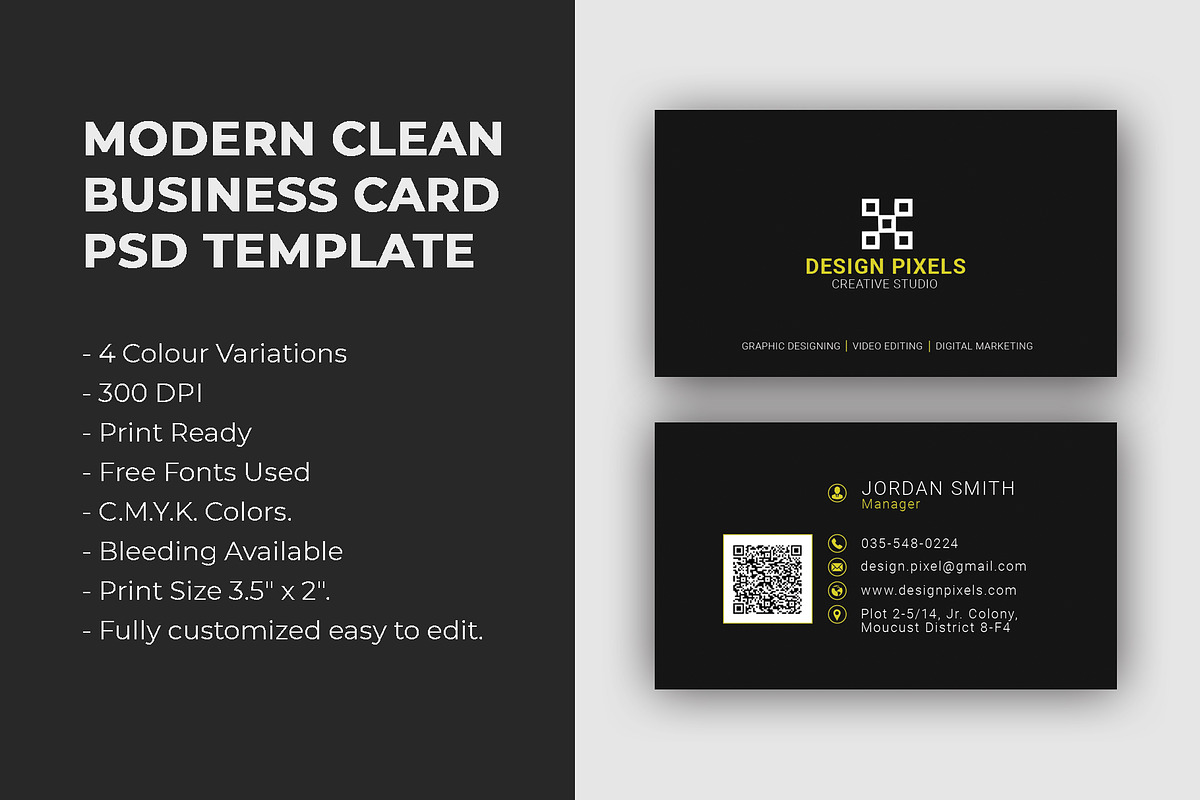 Modern Clean Business Card, a Business Card Template by Saman Osama (Photo 2 of 5)
