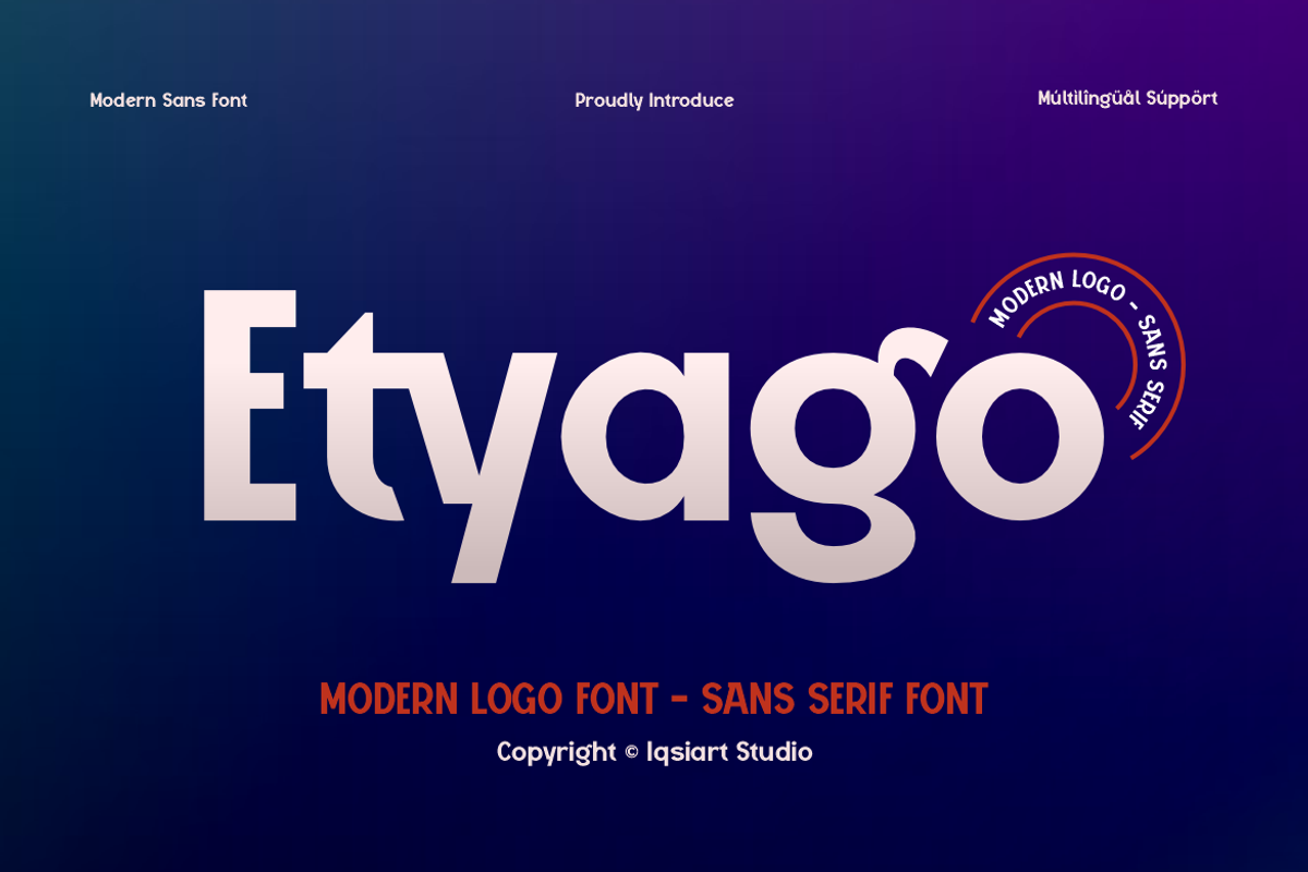Etyago - Logo Bold Font, a Sans Serif Font by Iqsiart Studio (Photo 1 of 14)