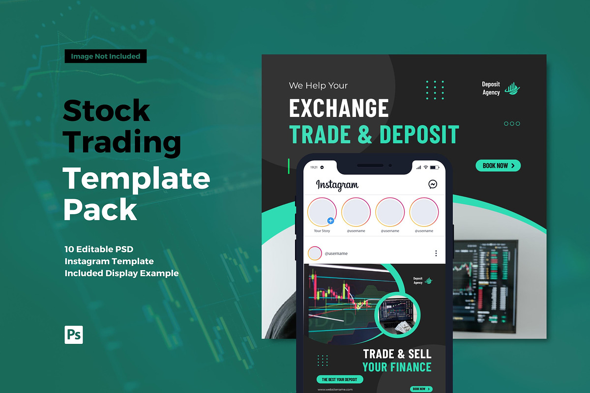 Stock Trading Instagram Post, a Social Media Template by CavenArt (Photo 1 of 5)