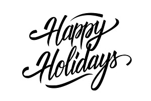 Happy Holidays Hand Lettering.