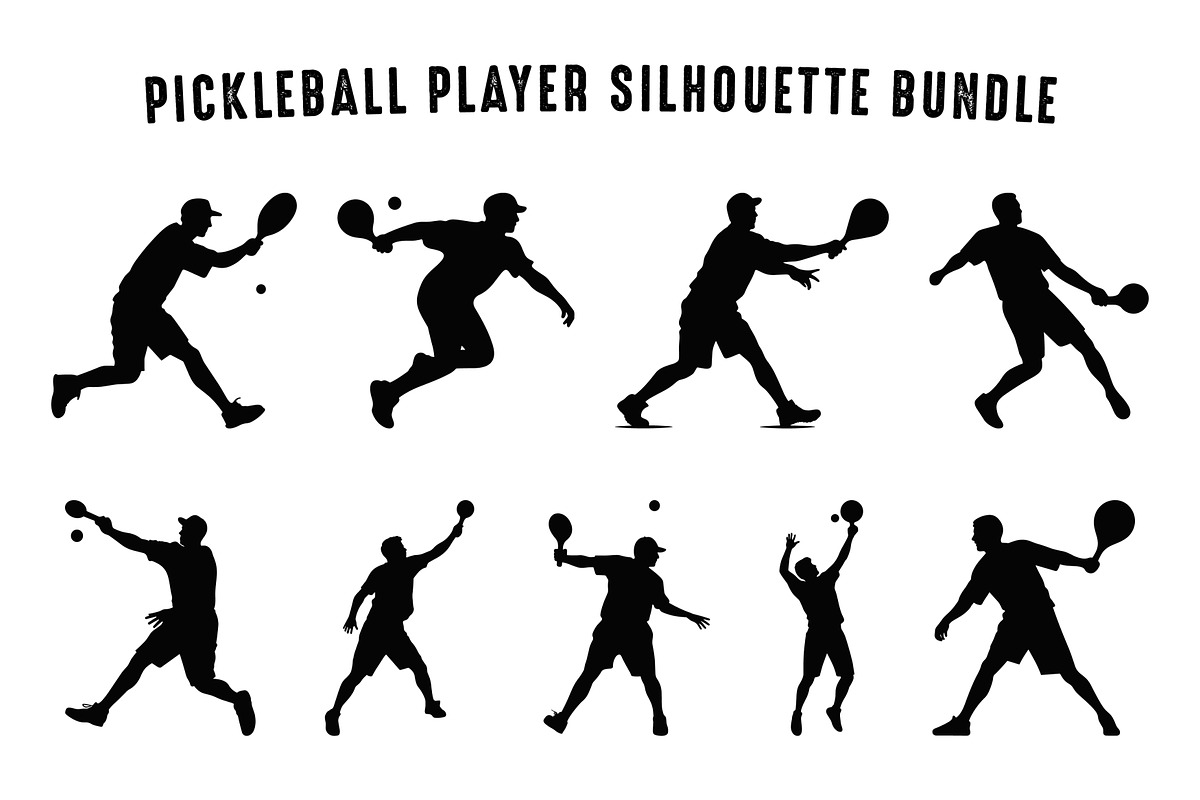 Pickleball Player Silhouette SVG Set, a Person Illustration by Gfx Expert Team (Photo 3 of 3)