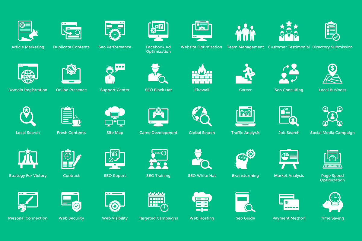 216 Seo and Marketing Vector Icons, a Solid Icon by Vectors Market (Photo 3 of 7)