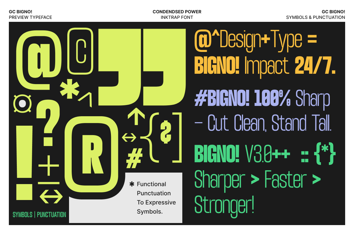 GC Bigno – Condensed Inktrap, a Sans Serif Font by Glyphonic (Photo 7 of 15)