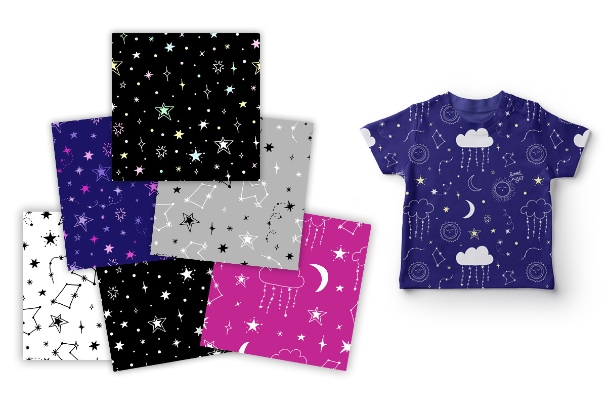 Stars Digital Paper, a Pattern Graphic by Whimsy Brush Studio (Photo 3 of 6)