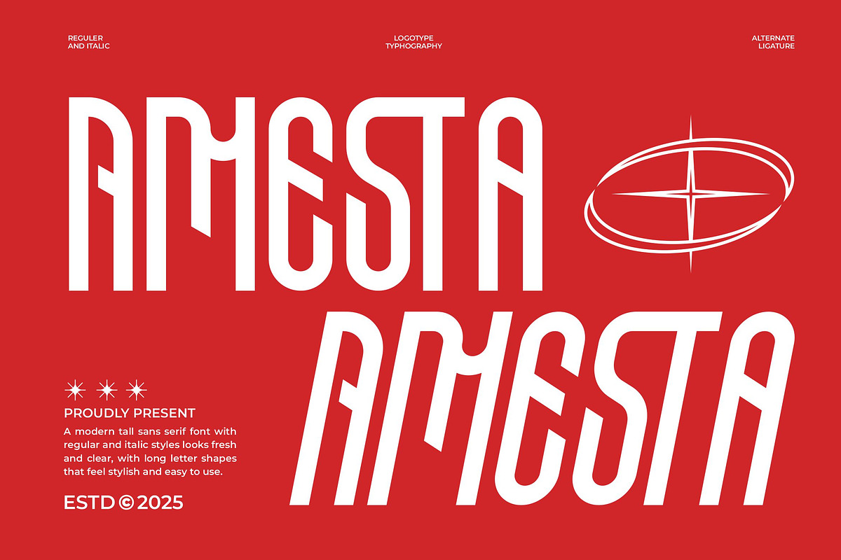 Amesta || Modern Sans Serif Font, a Sans Serif Font by Ermedia Studio (Photo 1 of 10)