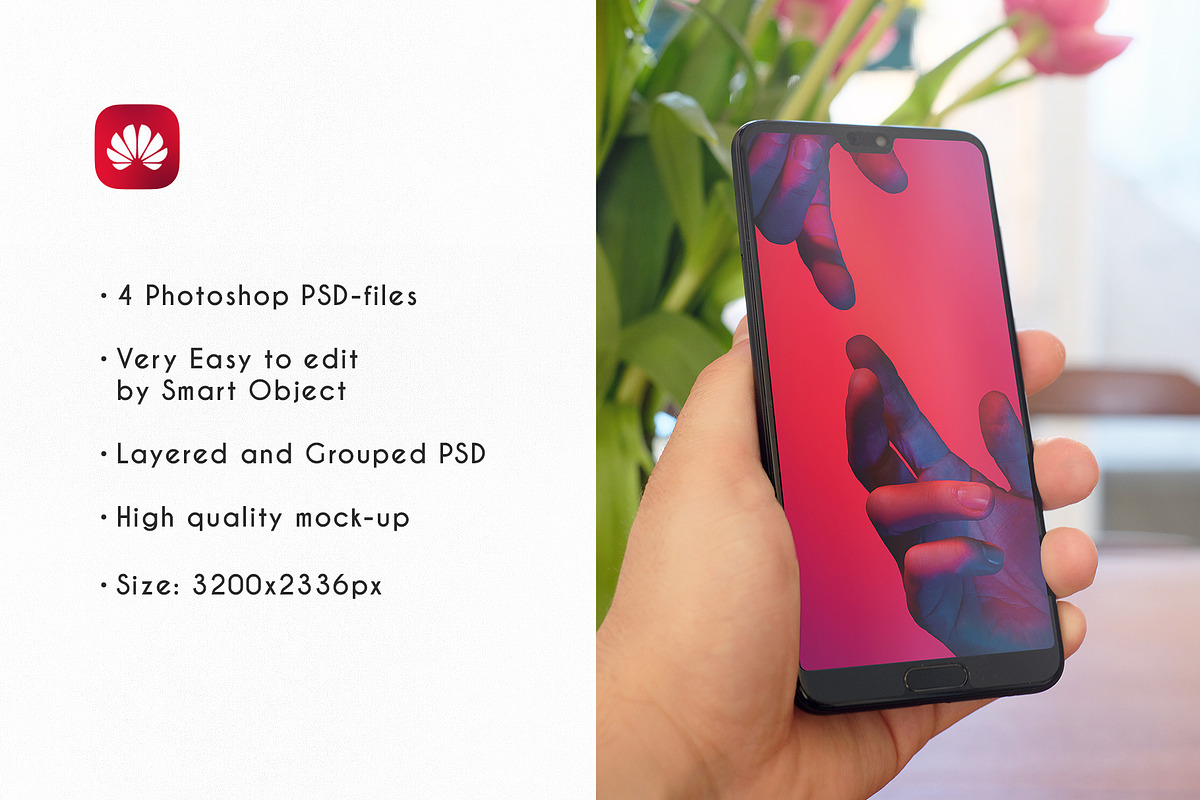 4 Huawei P20 Pro Mockup, an iPhone Mockup by khoai_tây (Photo 5 of 7)