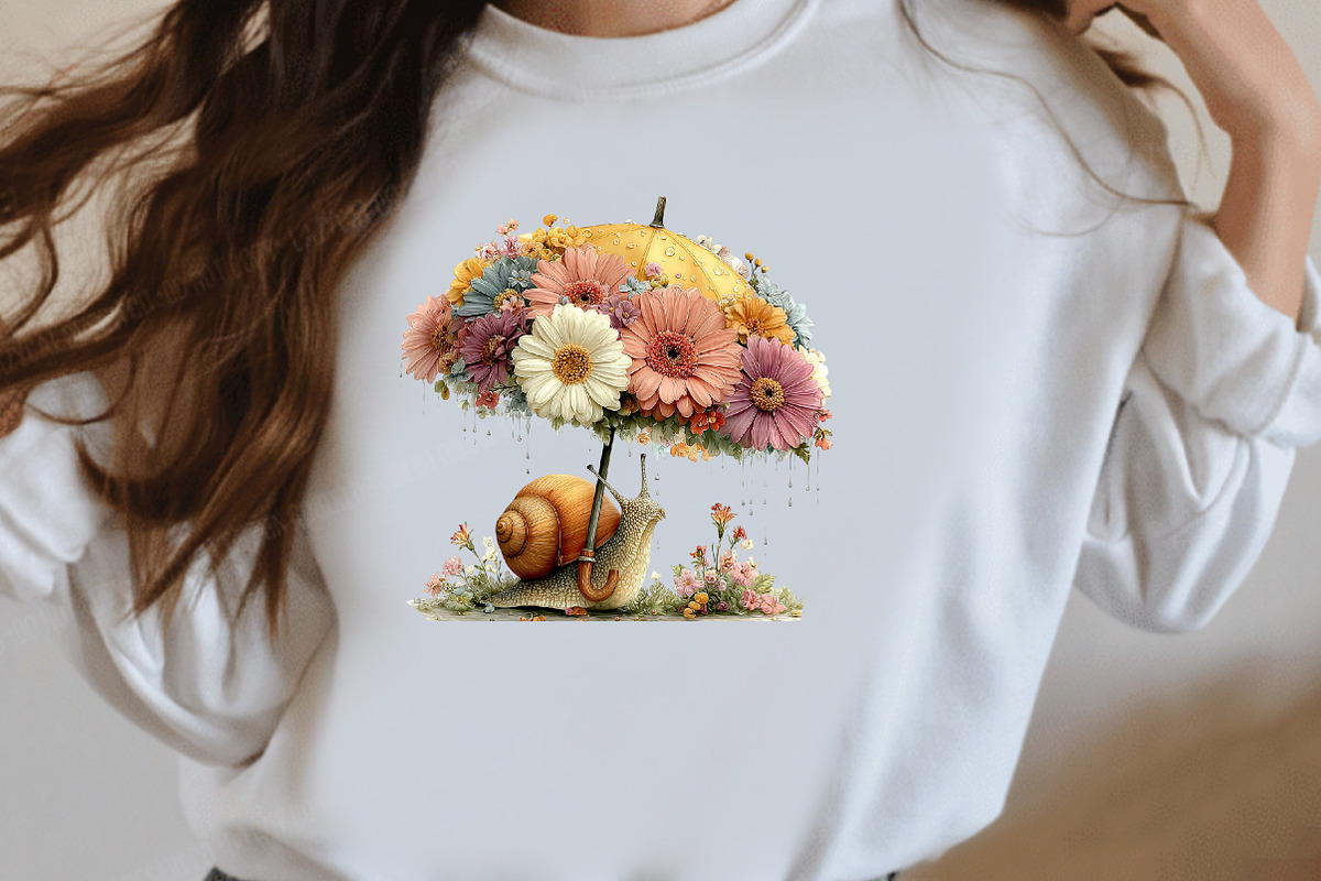 Whimsical Daisy Snail Clipart, a Seasonal Illustration by Designworld (Photo 8 of 10)