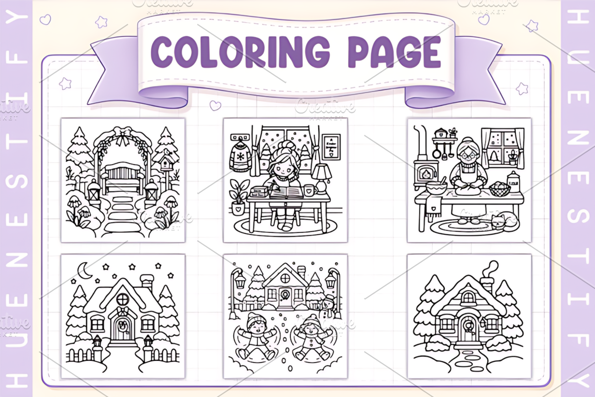 Cozy Winter Memories Coloring Book, a Seasonal Illustration by Design Station (Photo 2 of 3)