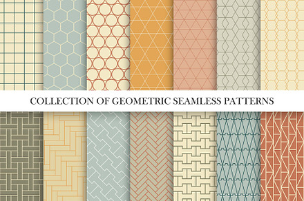 Geometric vintage seamless patterns