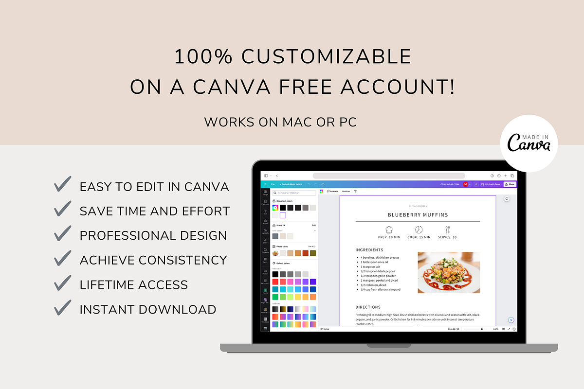 Cookbook Template CANVA, a Templates & Theme by OrganizationOasisRo (Photo 5 of 10)