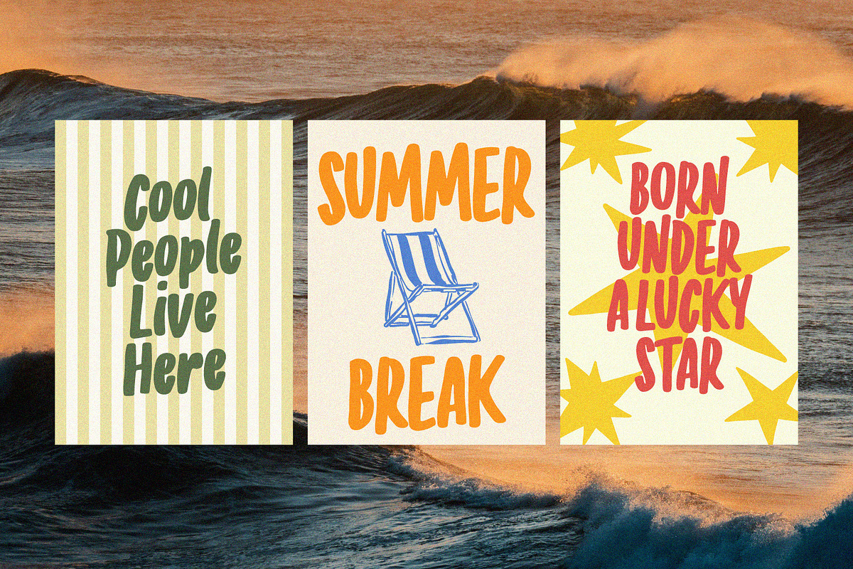 Vacances Layered Condensed Font, a Handwritten Font by Ef Studio (Photo 10 of 12)