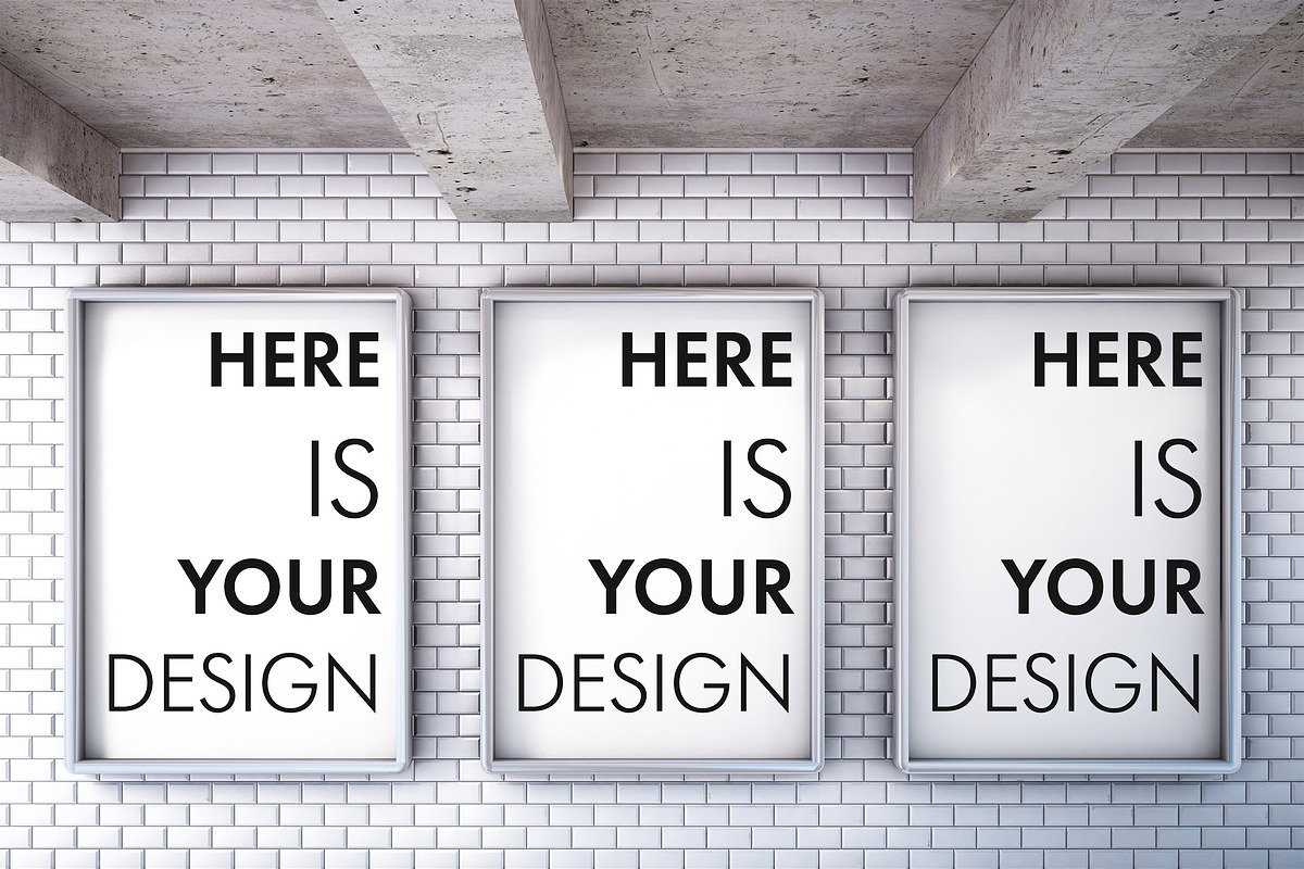 Mockup billboards in the subway, a Print Template by FilL239 (Photo 3 of 6)