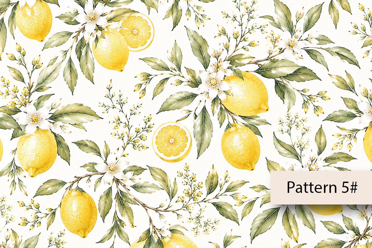 Watercolor Lemon Seamless Pattern, a Pattern Graphic by Villa 11 Estudio (Photo 6 of 8)