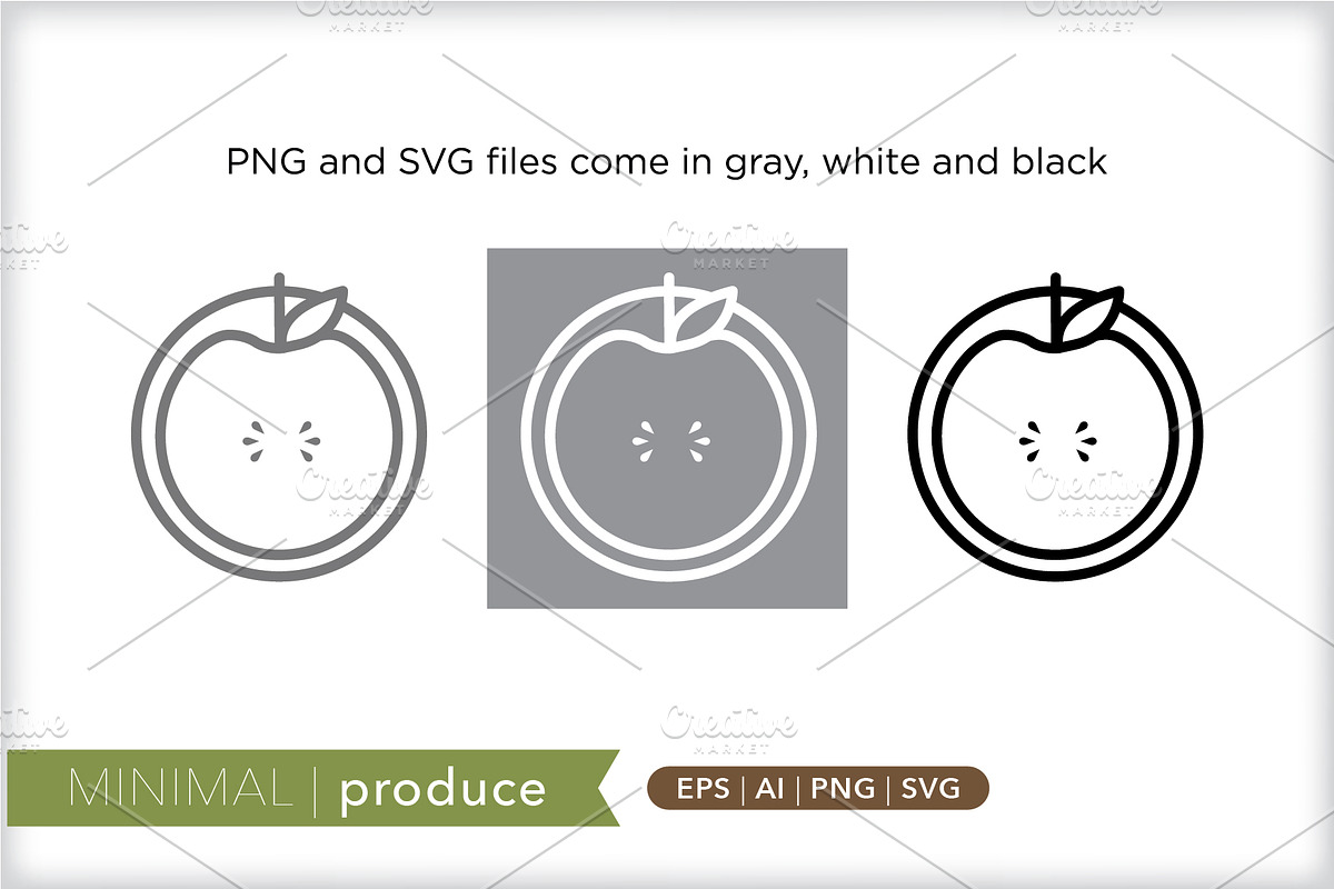 Minimal produce icons, an Outline Icon by Picture Window (Photo 2 of 5)