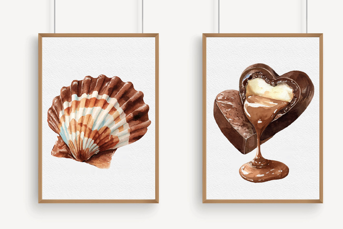 Watercolor Chocolate Candy Clipart, an Illustration by Libby Wishes (Photo 4 of 7)