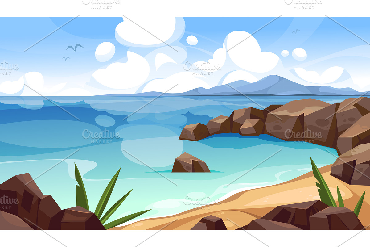 Sea,ocean landscape background, an Illustration by Elegant Solution