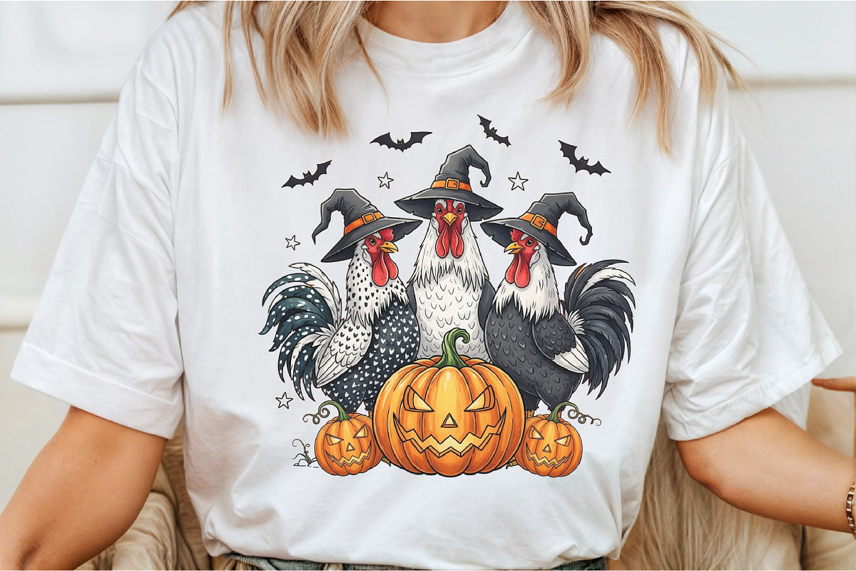 Halloween Pumpkin Chicken Witch Fall, an Illustration by DreamCafeArt (Photo 2 of 7)