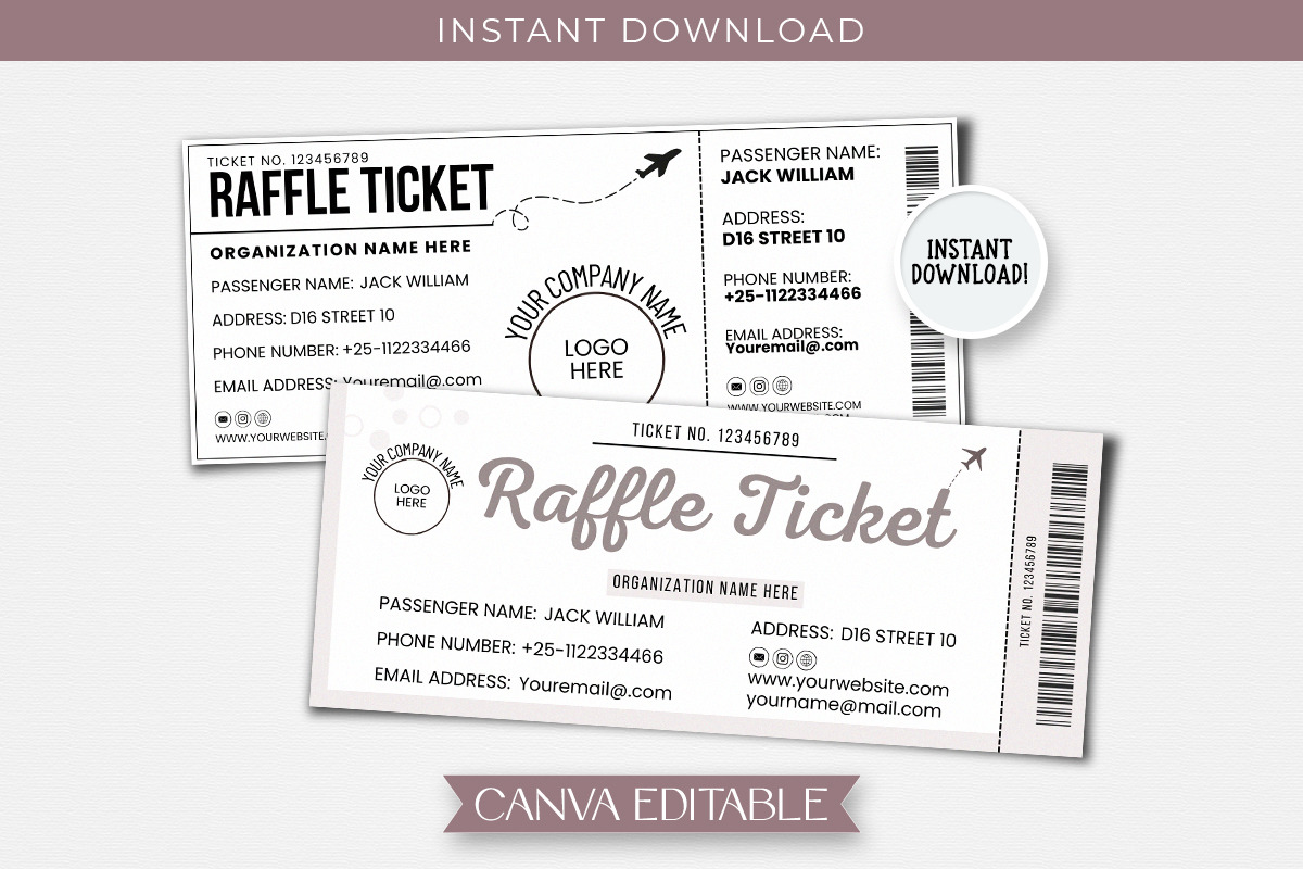 Canva Raffle Ticket Editable Design, an Invitation Template by Snapybiz (Photo 4 of 11)
