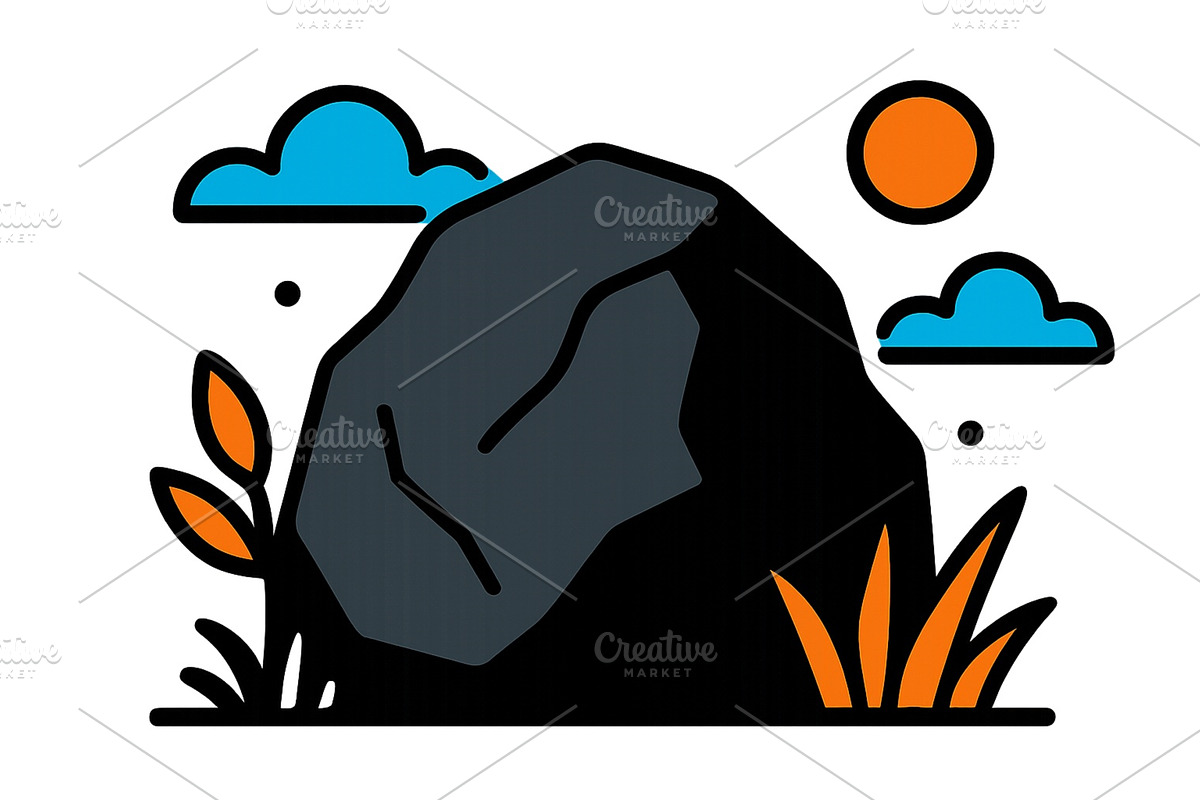 Vector illustration of a rock, an Illustration by ZinetroN