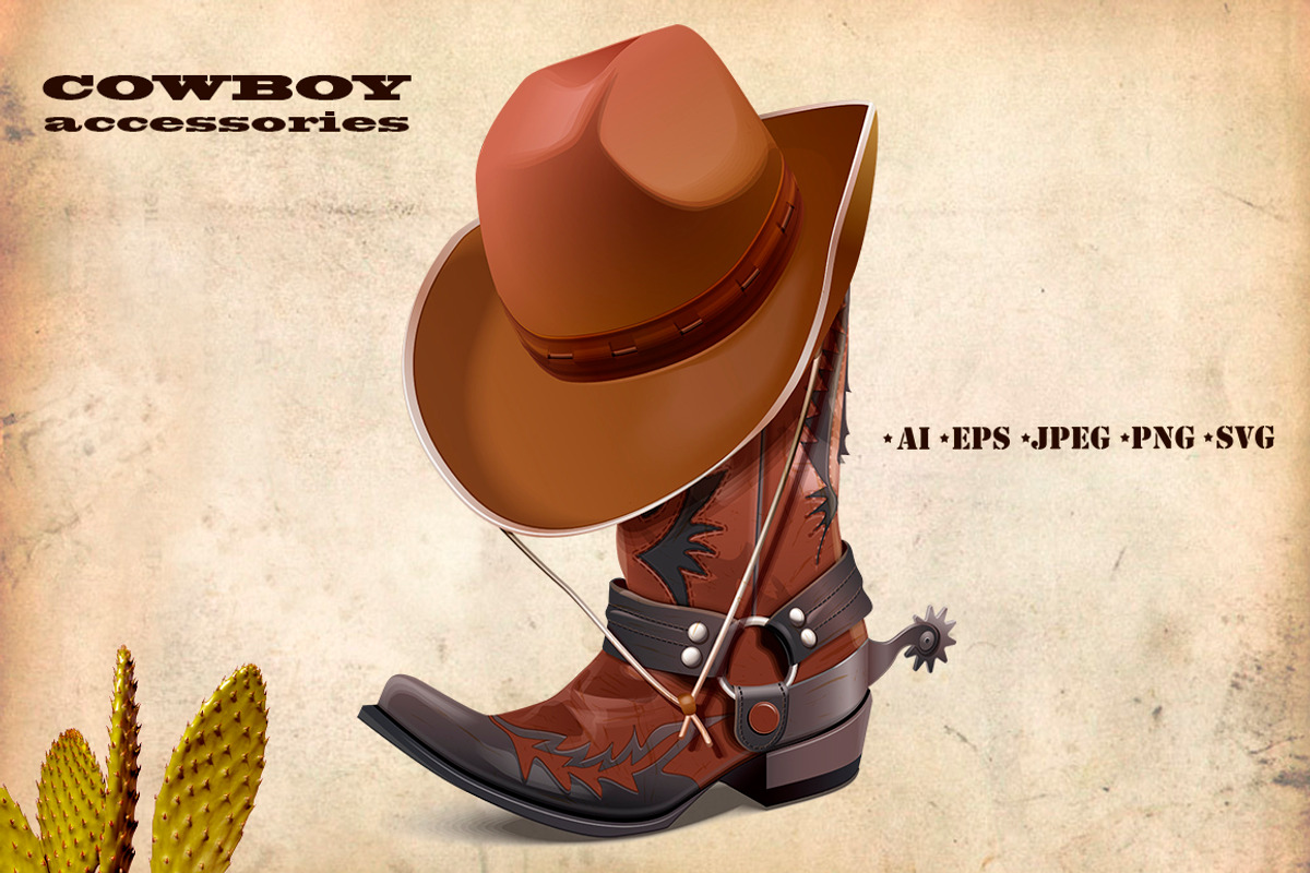 Cowboy accessories vector icons, a Person Illustration by Indie Khisa (Photo 2 of 6)