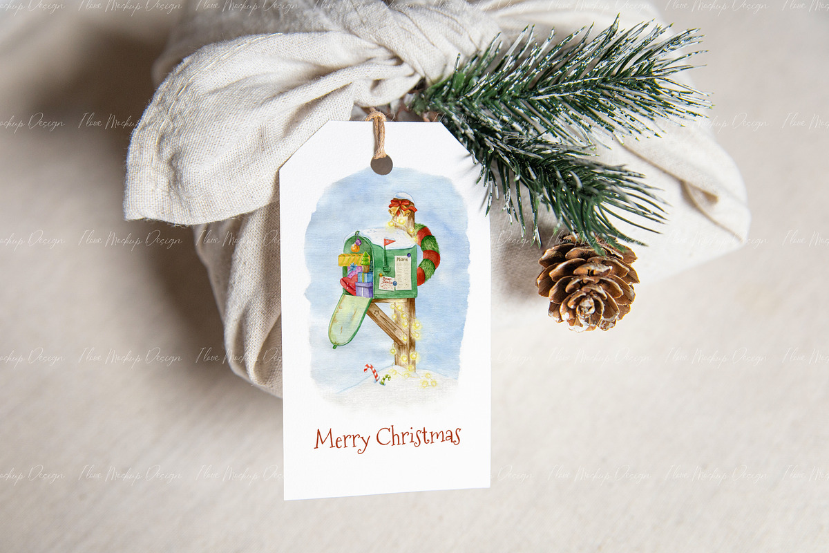 Christmas Gift Tag Mockup, a Product Mockup by ILoveMockupDesign (Photo 5 of 11)