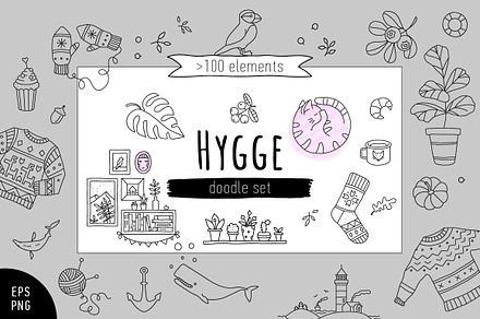 Hygge, cozy home set