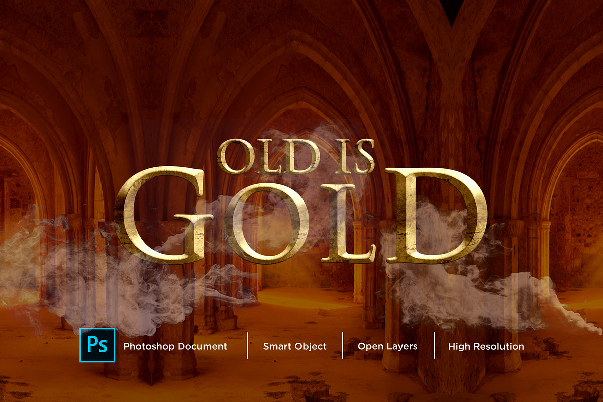 Old is Gold Text Effect Layer Style, a Layer Style Add-On by shahsoft