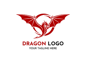 Dragon Powerful Emblem Logo Design