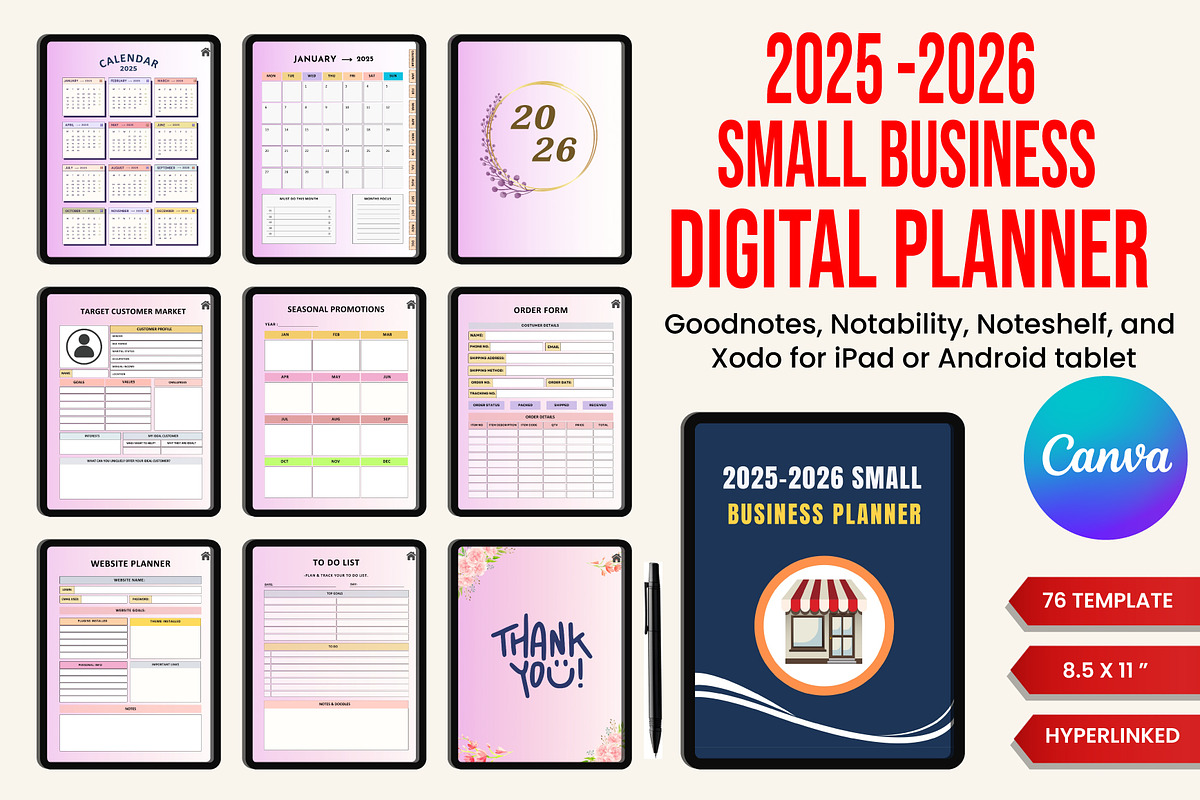 Digital 2025-2026 Small Business Pla, a Stationery Template by Designmela01 (Photo 1 of 8)