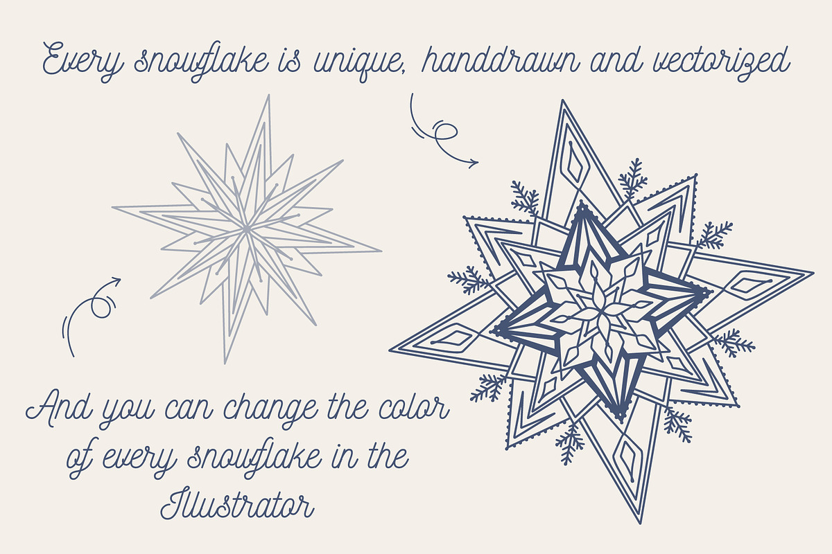 Snowy | 65 snowflakes illustrations, a Decorative Illustration by Wander Designs (Photo 5 of 9)
