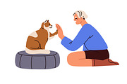 People giving high five to pets set, a Person Illustration by Good Studio (Thumbnail 2 of 10)