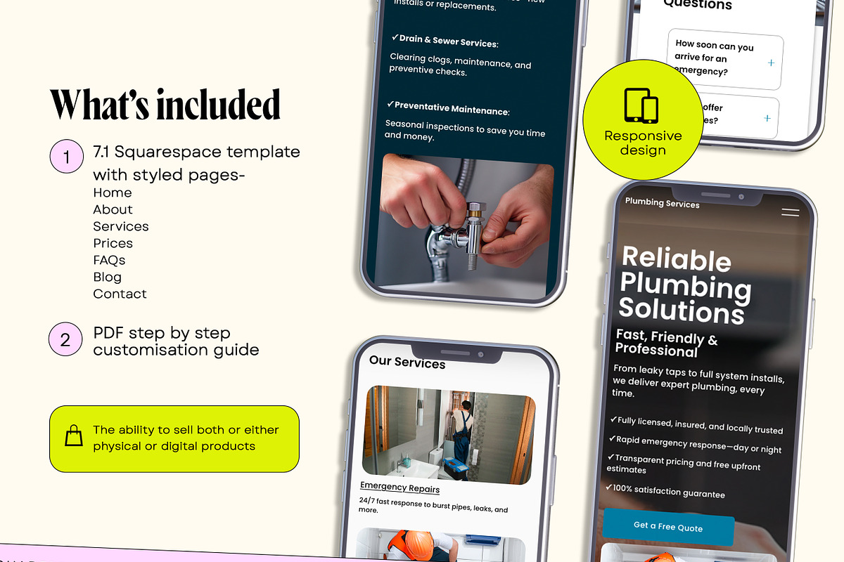 Plumber Website Template Design, a Squarespace Template by Template Twist Shop (Photo 4 of 10)
