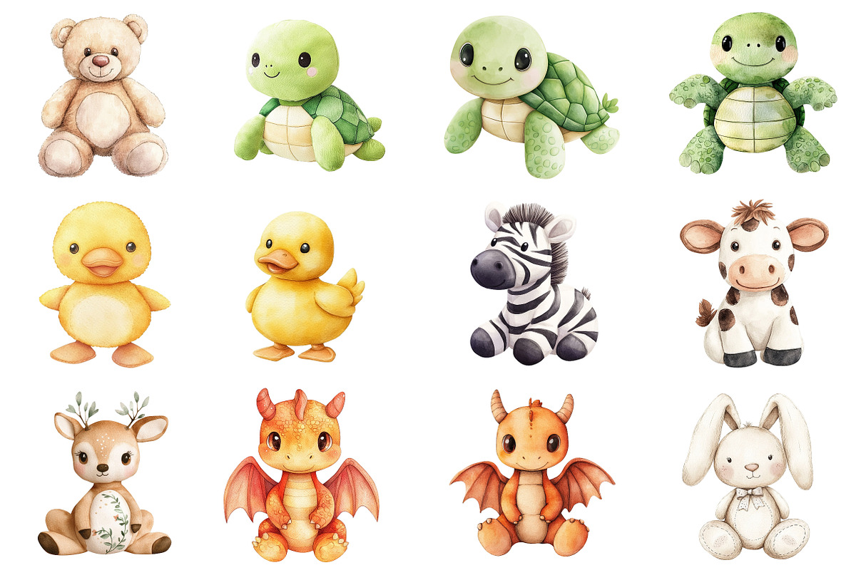 Vintage Knitted Plush Baby Animals, an Illustration by CitraGraphics (Photo 2 of 5)
