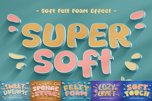 Soft Felt Foam Text Effects