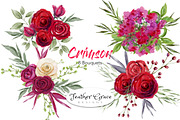 Red White Pink Flowers Watercolor, an Illustration by Feather Grace Designs (Thumbnail 3 of 8)