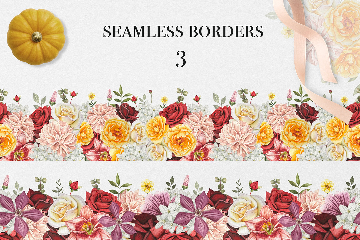 Watercolor Autumn Garden Flowers, an Object Illustration by DiashaArt (Photo 10 of 12)