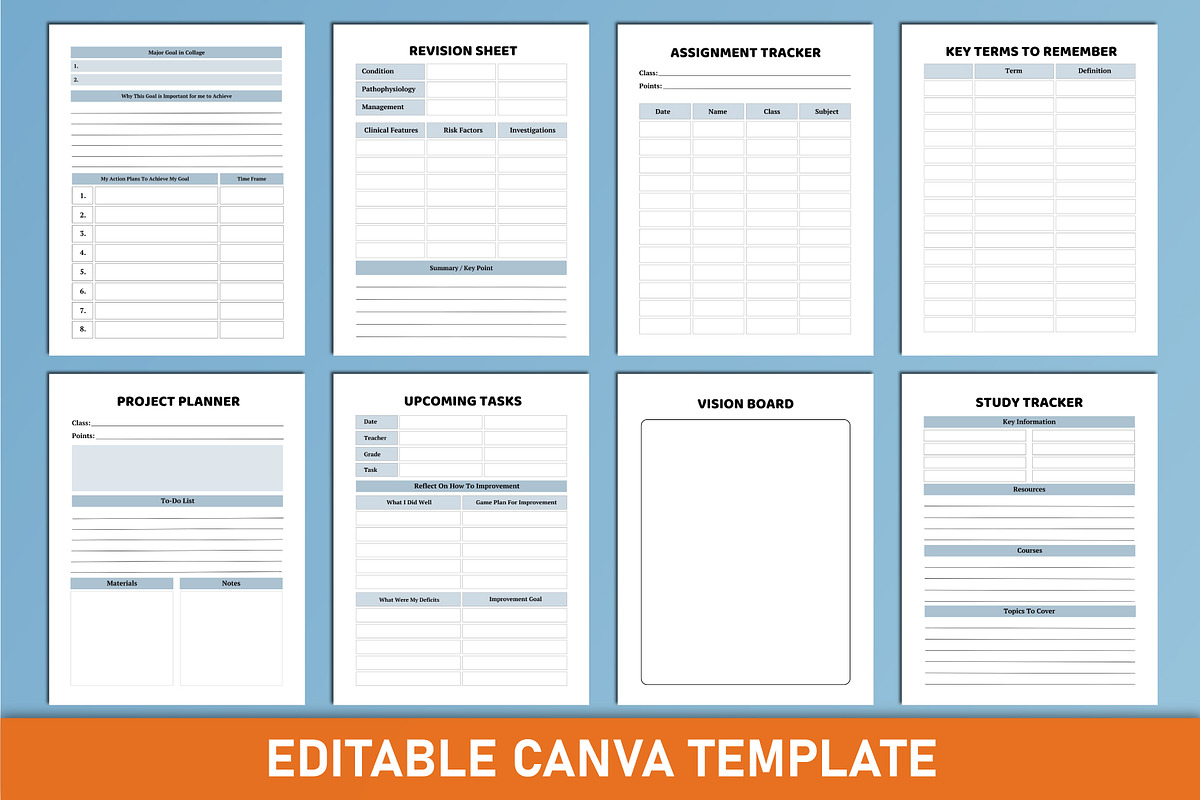 Nursing Student Planner Canva, a Stationery Template by Mustafiz (Photo 3 of 4)