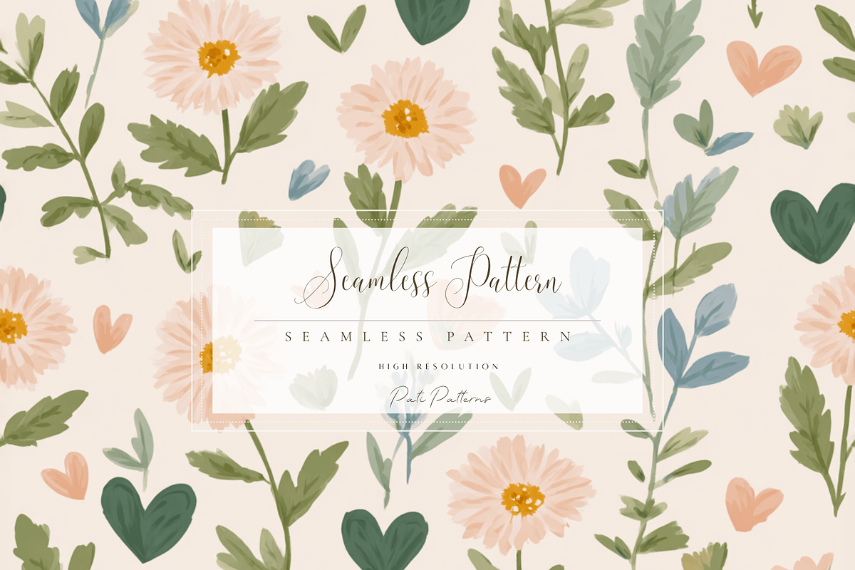 Floral Daisy Seamless Pattern PNG wi, a Pattern Graphic by Pati Charm Studio (Photo 1 of 7)