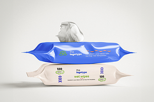 Disposable Wet Wipes Mockup