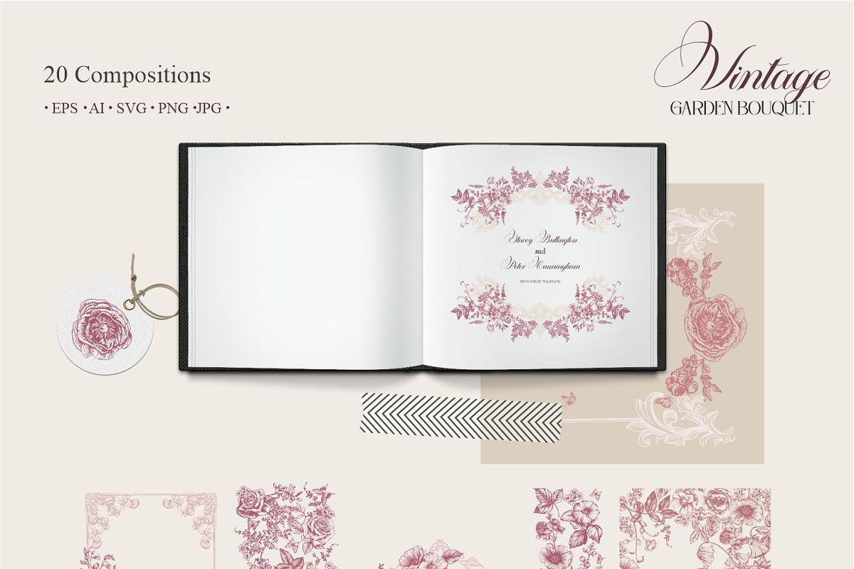 Vintage Garden Bouquet, a Pattern Graphic by Collection by VY (Photo 8 of 10)