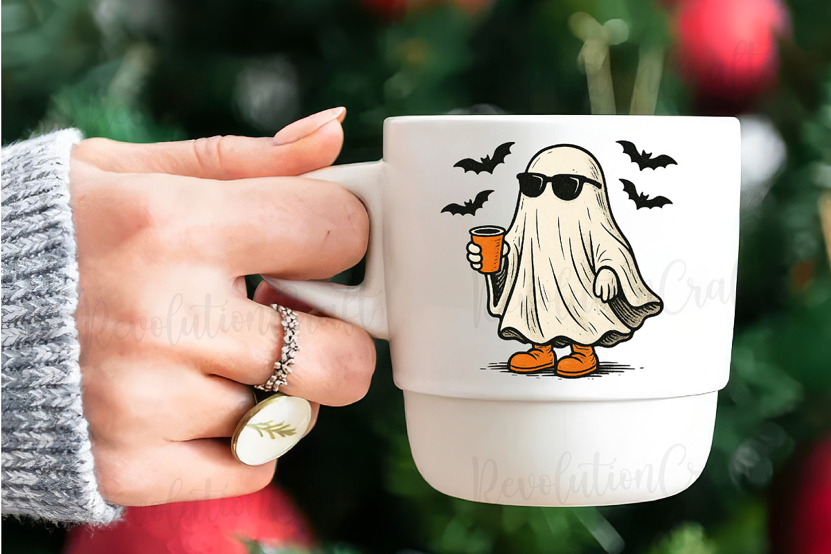 Cute Halloween Coffee Ghost Png, an Illustration by OK Design (Photo 2 of 4)