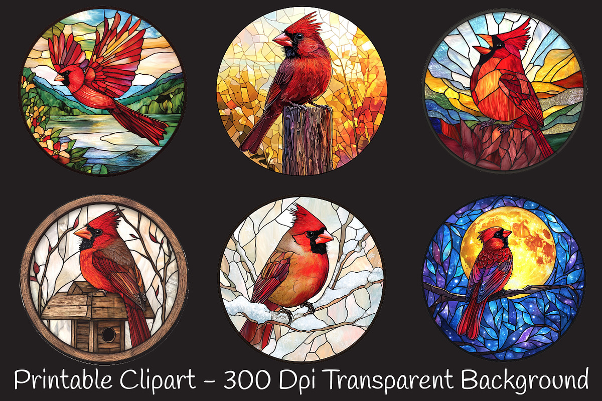 Round Stained Glass 4th of July Png, an Illustration by RobertsArt (Photo 7 of 7)