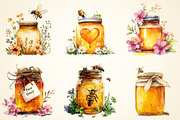 Spring Honey Jar Sublimation Clipart, a Work Illustration by OK Design (Thumbnail 2 of 4)