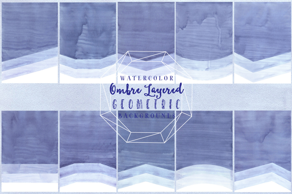 Watercolor Geometric Ombre Paper, a Background Graphic by KitsPix (Photo 1 of 5)
