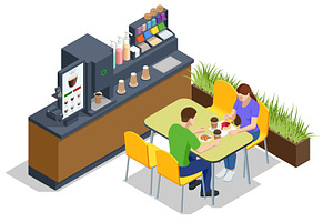 Isometric Self-service Coffee