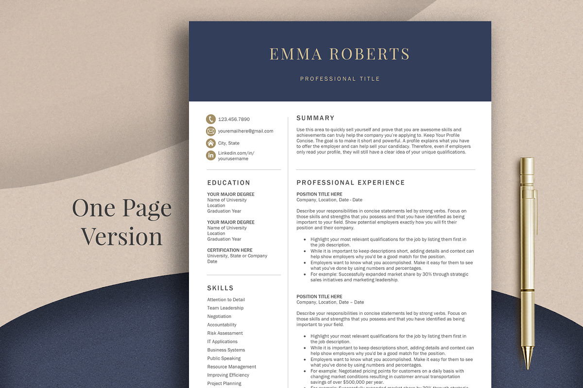 Executive Resume Cv Template, a Resume Template by Klamp Studio (Photo 2 of 10)