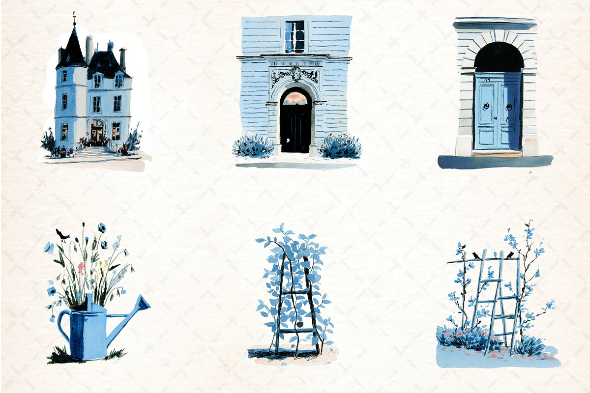 Chateau Clipart - Vintage Doodles, an Illustration by DreamCafeArt (Photo 5 of 8)