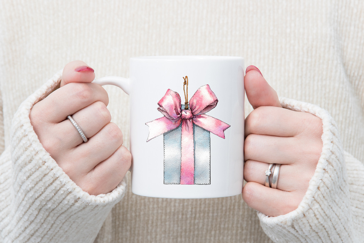 Pastel Silver Pink Christmas Clipart, a Graphic by designcity5 (Photo 4 of 5)