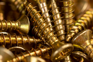 golden metal self tapping screws for construction work, a Photo by rsoollAI